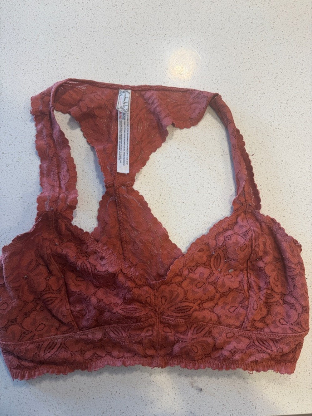 Free People Lace Bralette — Rust